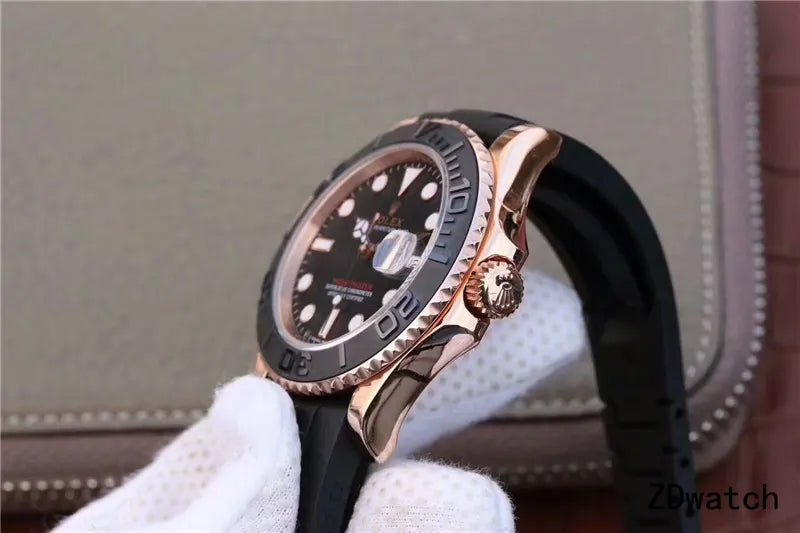 Rolex Yacht-Master Rose Gold Black Rubber - Hình 10
