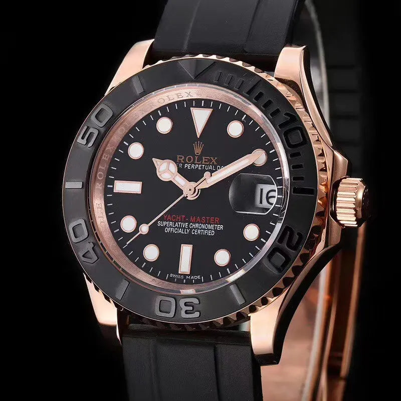 Rolex Yacht-Master Rose Gold Black Rubber - Hình 16