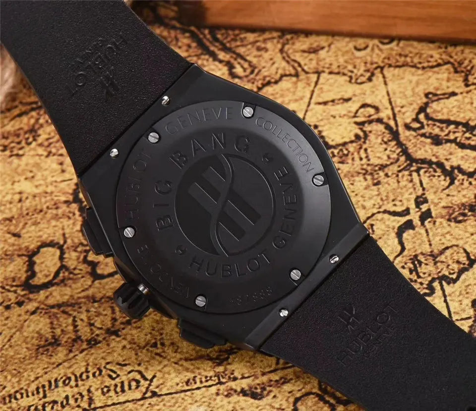 Hublot All Black Skeleton Watch - Hình 3