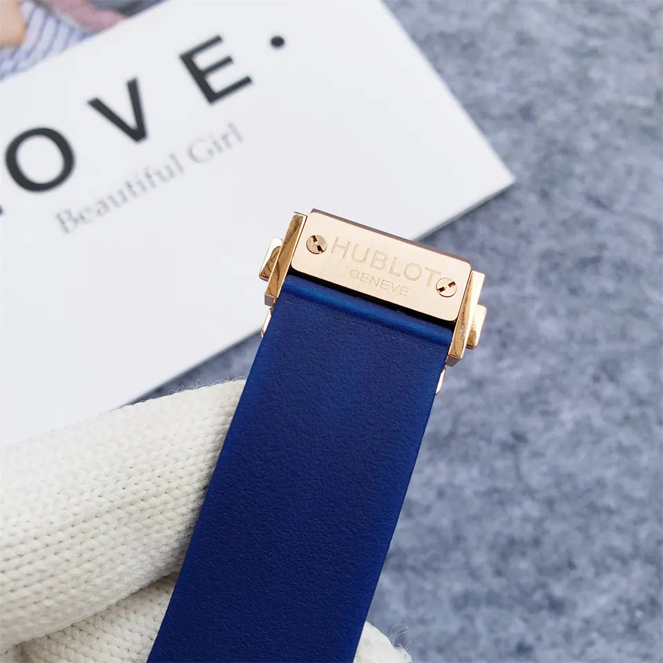 classic Hublot Rose Gold Blue - Hình 2