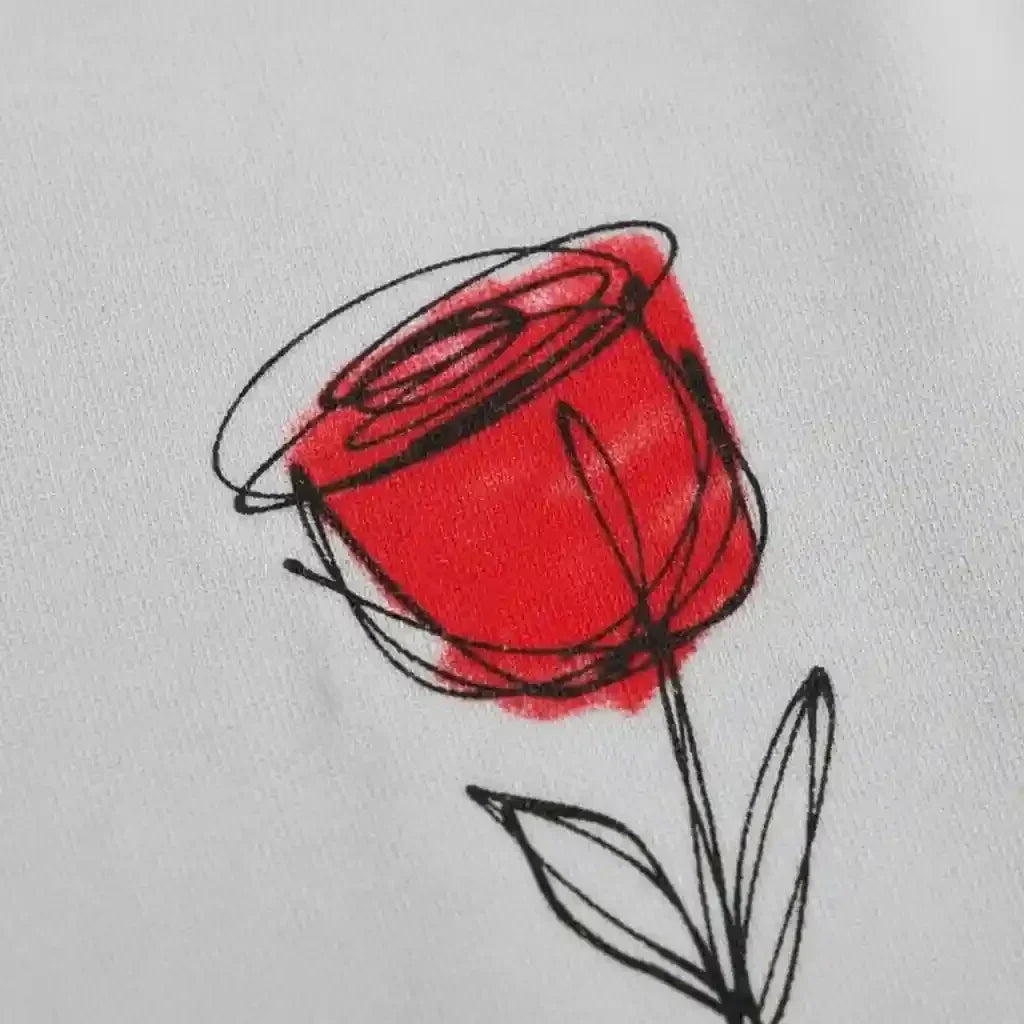 Red Rose Oversized Tee - Urban Theory Co - Urban Theory Co