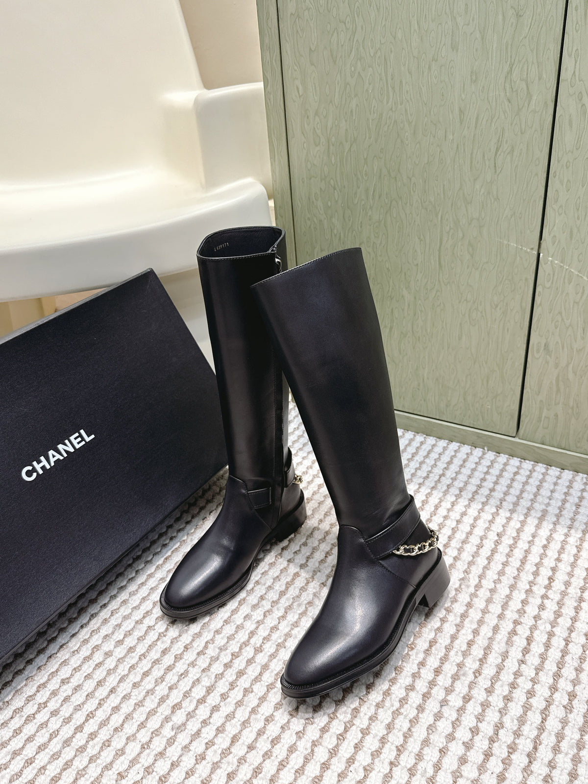 Chanel 25S Mid-Calf Boots in Black Calfskin with Round Toe and Zipper