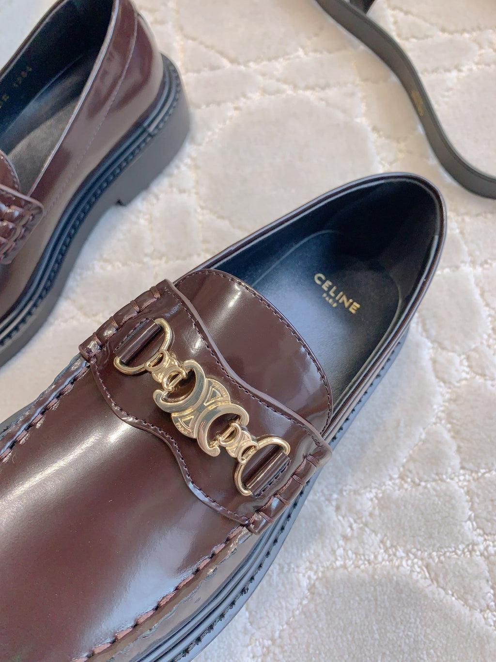 Chanel 25S Arc de Triomphe Loafers in Rosewood Calfskin Gold Hardware