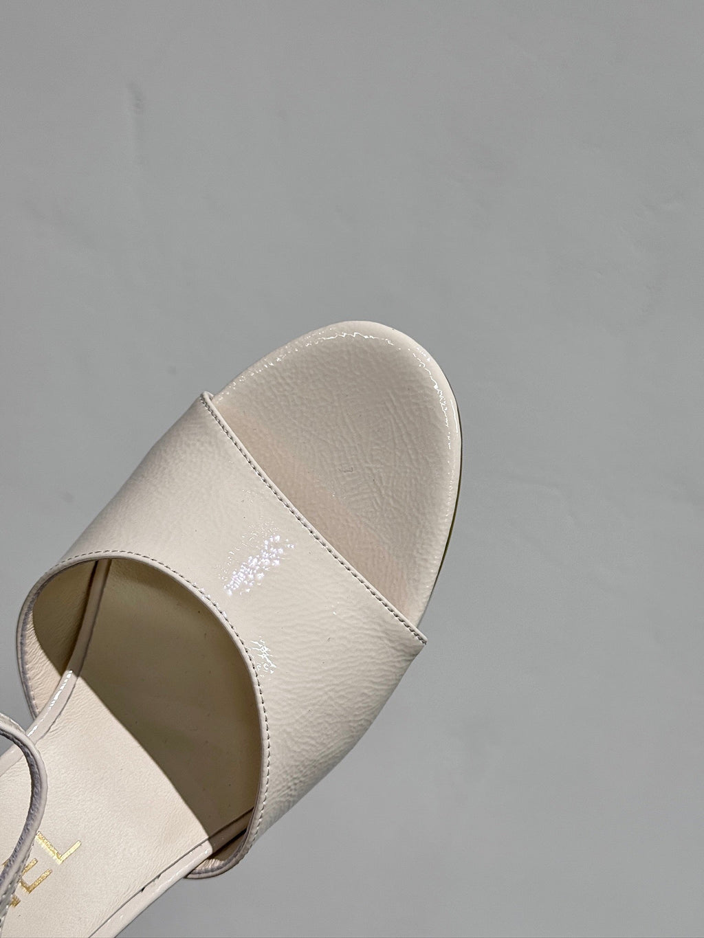 Chanel Block Heel Sandals White Sheepskin