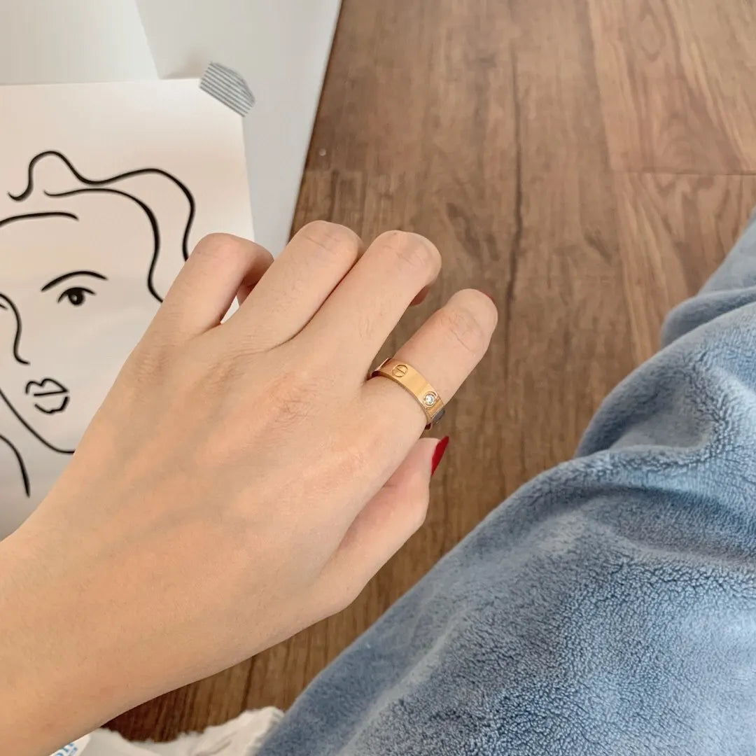 Cartier Rose Gold Diamond Ring love - Hình 2