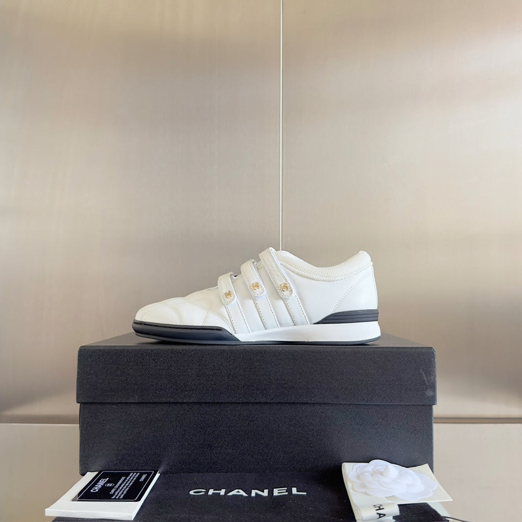 Chanel Mary Jane Sneaker in White Lambskin