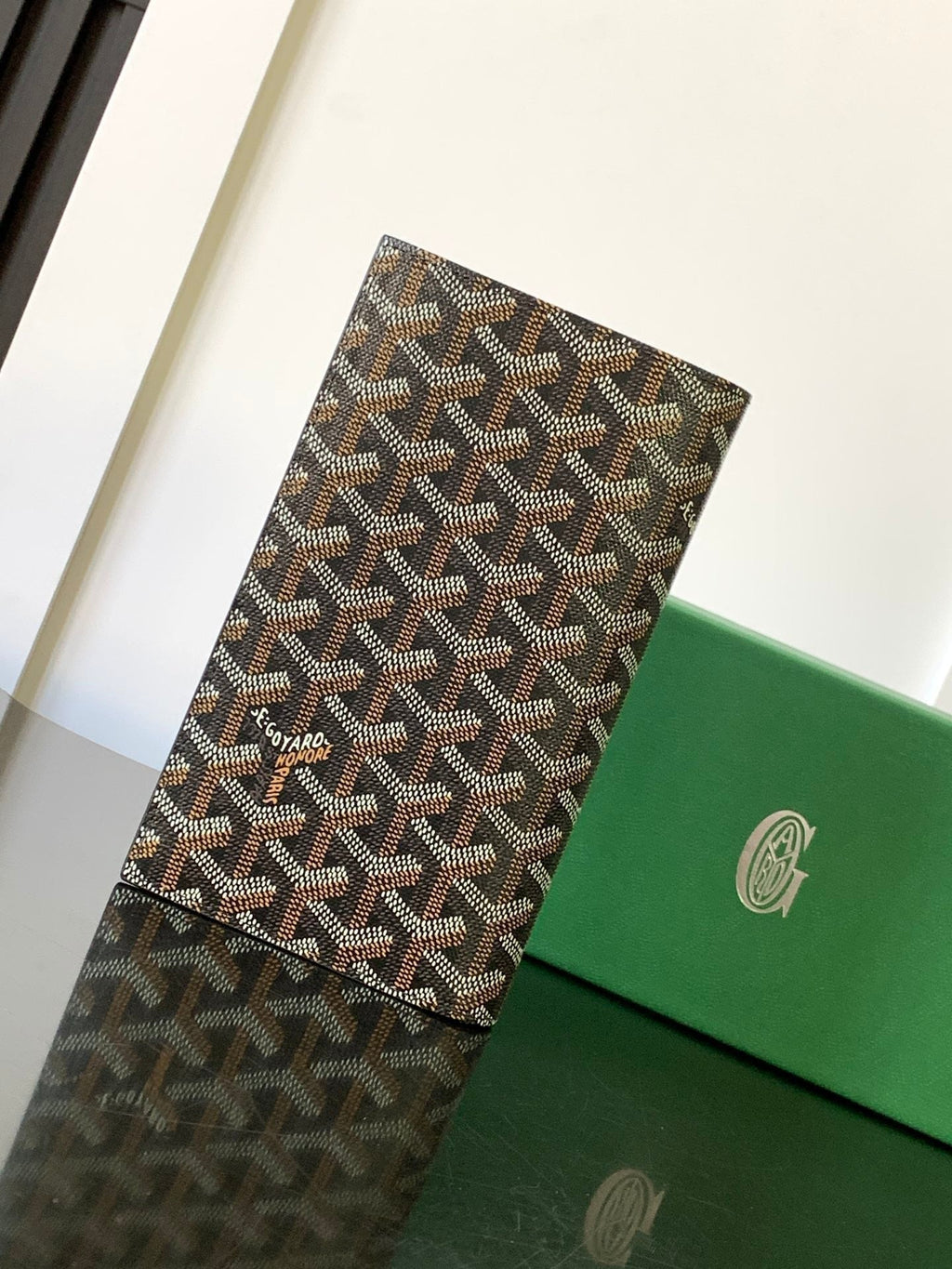 Goyard Richelieu Checkbook Wallet 19 in Brown Goyardine Canvas and Calfskin