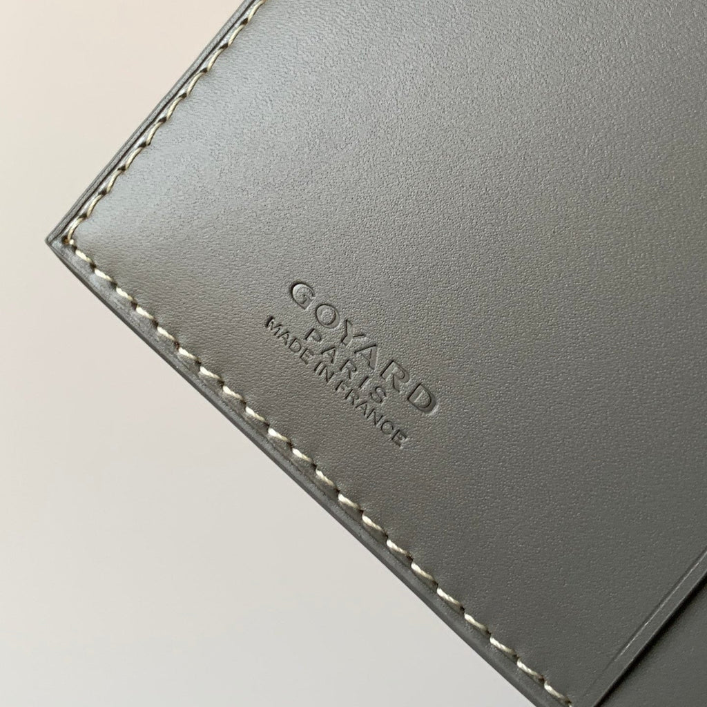 Goyard Richelieu Checkbook Wallet 19 in Grey Goyardine Canvas and Calfskin