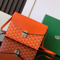 Goyard Chypre Wallet-Pouch 21 in Orange Goyardine Canvas and Calfskin