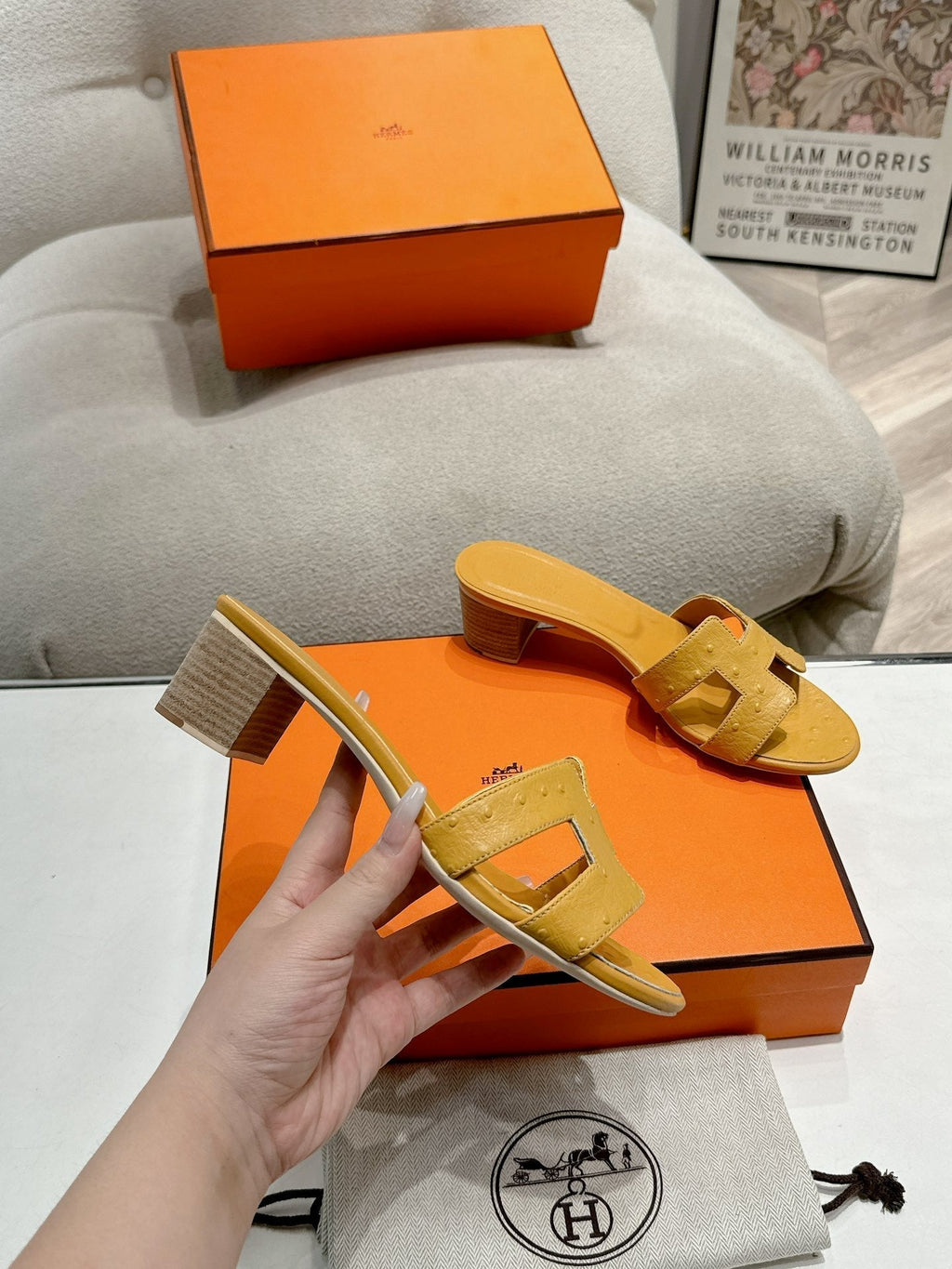 Hermes 0ASIS Sandal Caramel Calfskin Special