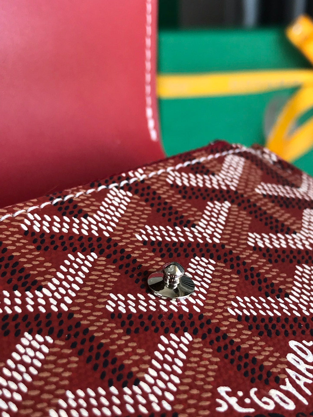 Goyard Saint-Gabriel Wallet 12 in Classic Red Calfskin and Goyardine Canvas