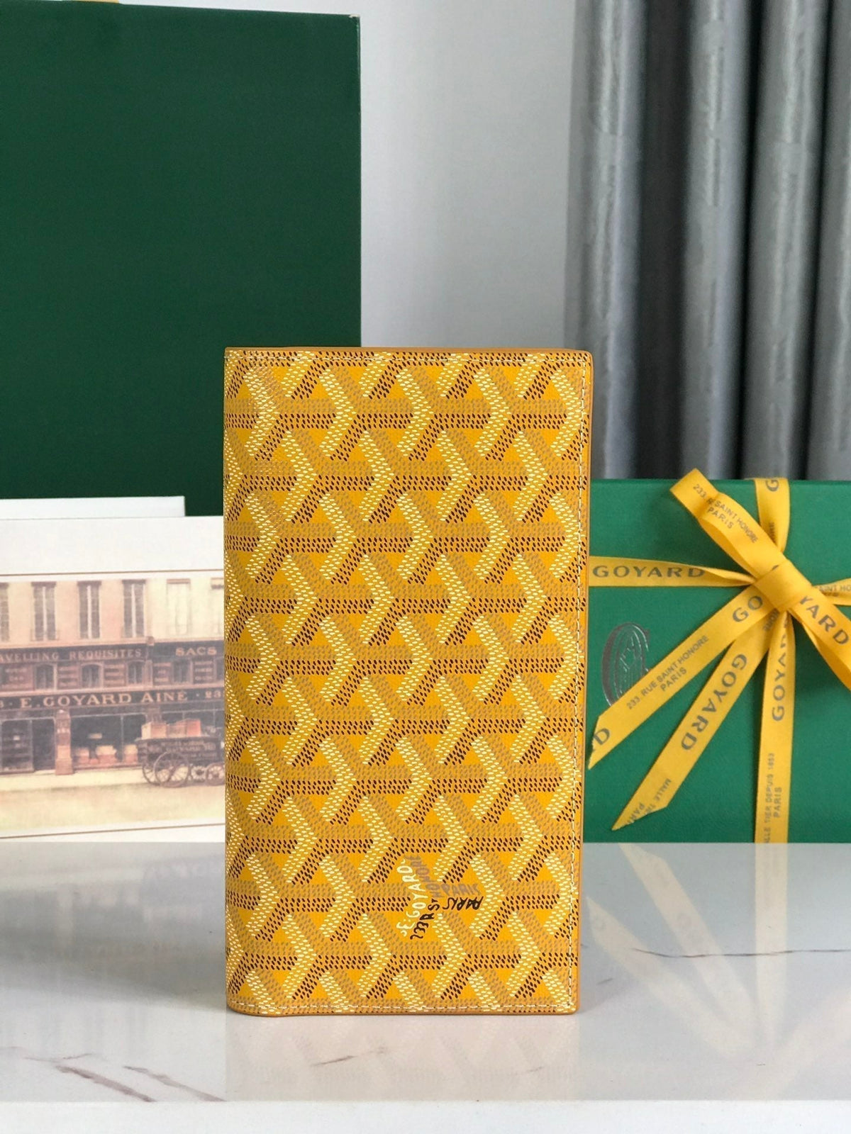 Goyard Richelieu Wallet 19 in Yellow Goyardine Canvas