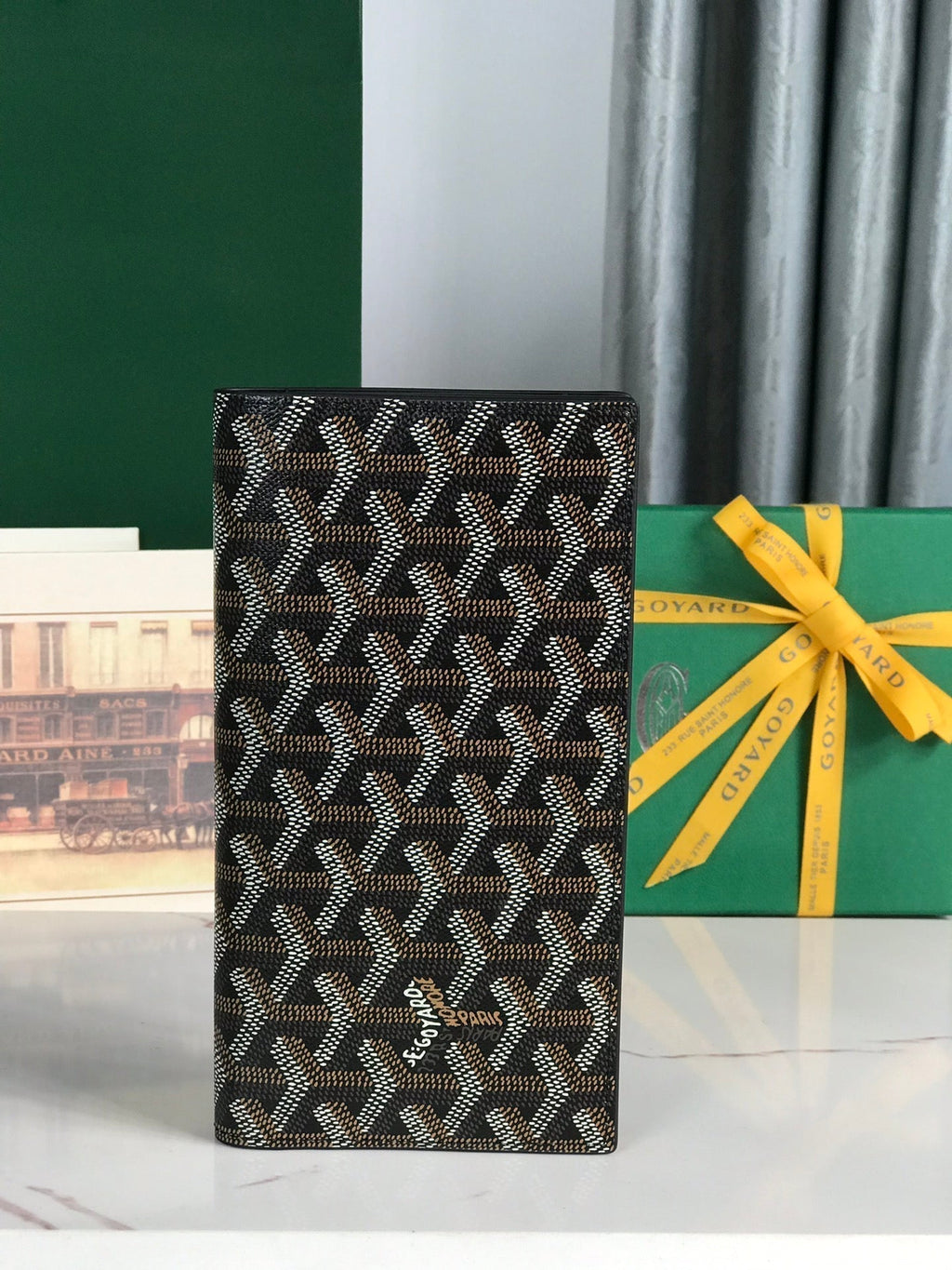 Goyard Richelieu Wallet 19 in Black Goyardine Canvas