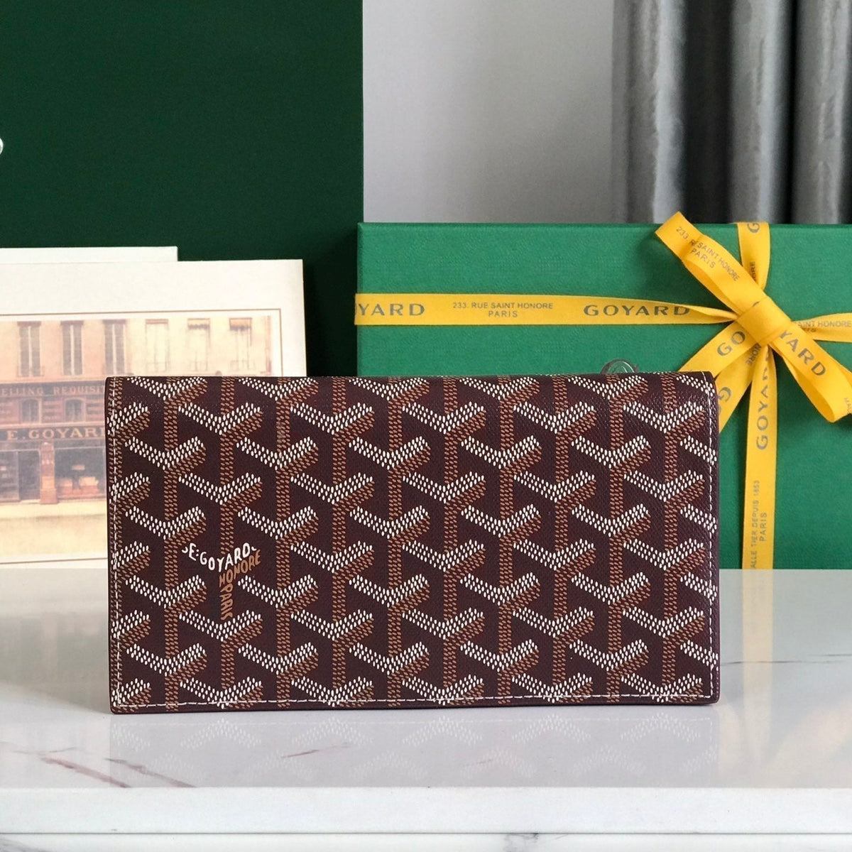Goyard Richelieu Wallet 19 in Wine Red Goyardine Canvas