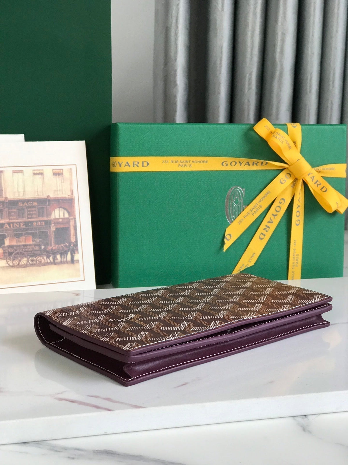 Goyard Richelieu Wallet 19 in Wine Red Goyardine Canvas