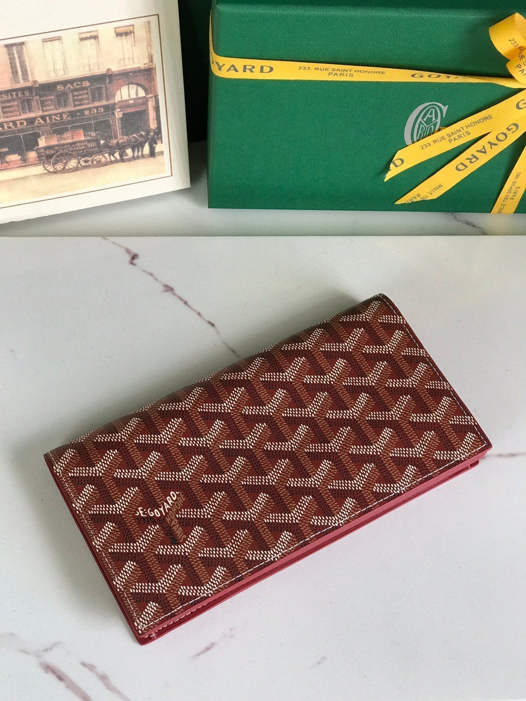 Goyard Richelieu Wallet 19 in Classic Red Goyardine Canvas