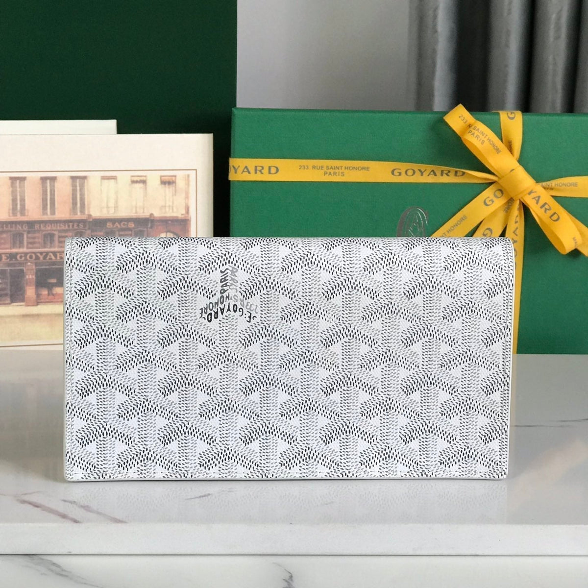 Goyard Richelieu Wallet 19 in White Goyardine Canvas