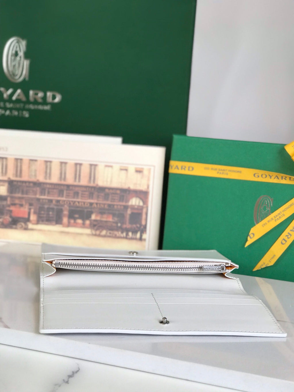 Goyard Richelieu Wallet 19 in White Goyardine Canvas