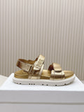 Dior Back-Strap Sandals 25S in Gold Calfskin with Gold Hardware