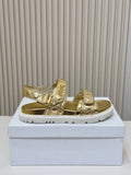 Dior Back-Strap Sandals 25S in Gold Calfskin
