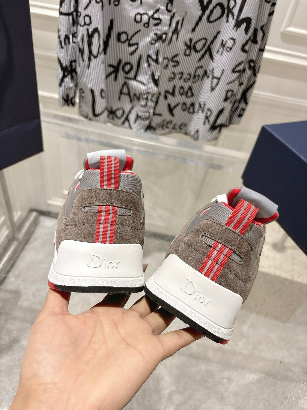 Dior 25S Mile Series Sneakers 25mm in Brown Suede