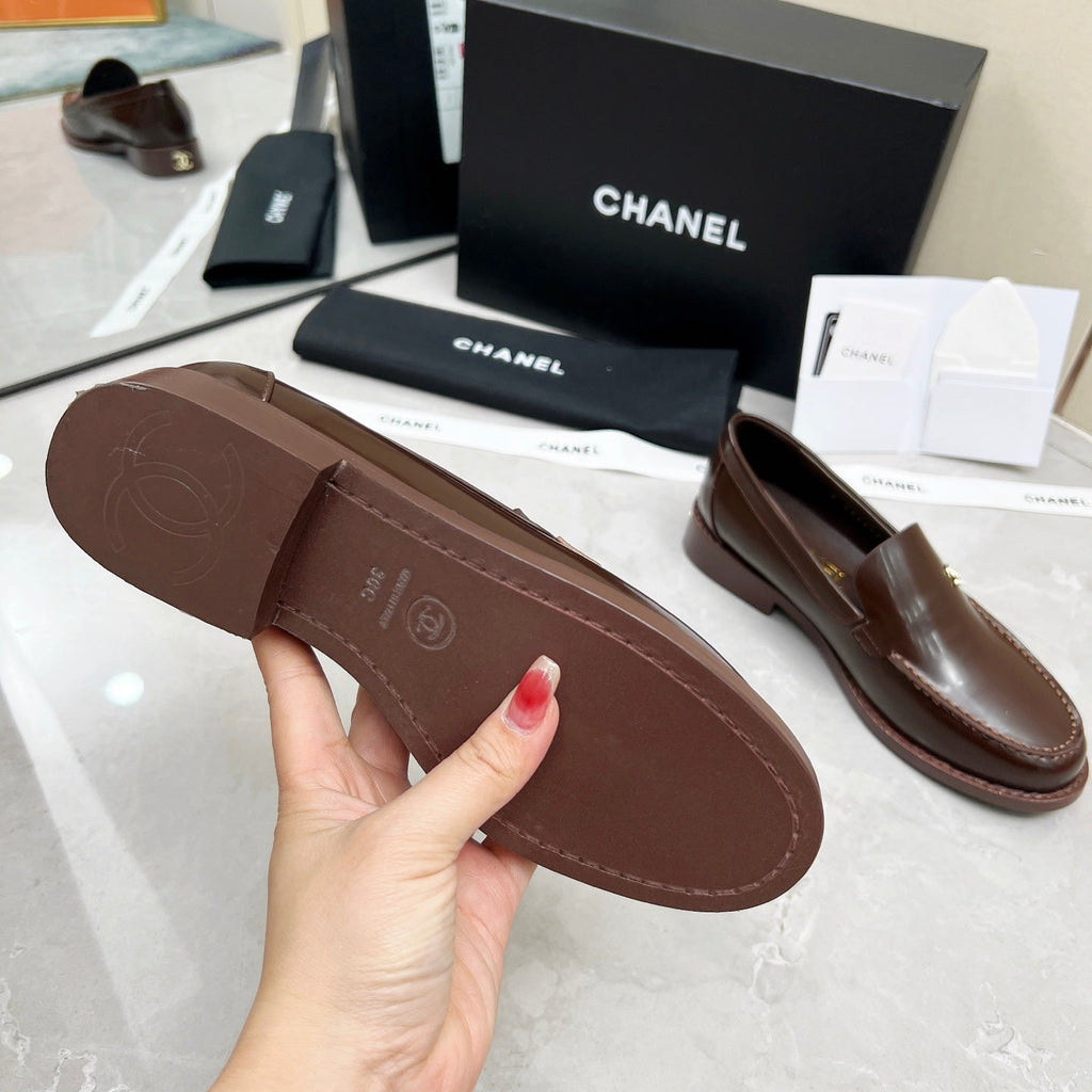 Chanel Moccasins in Brown Calfskin