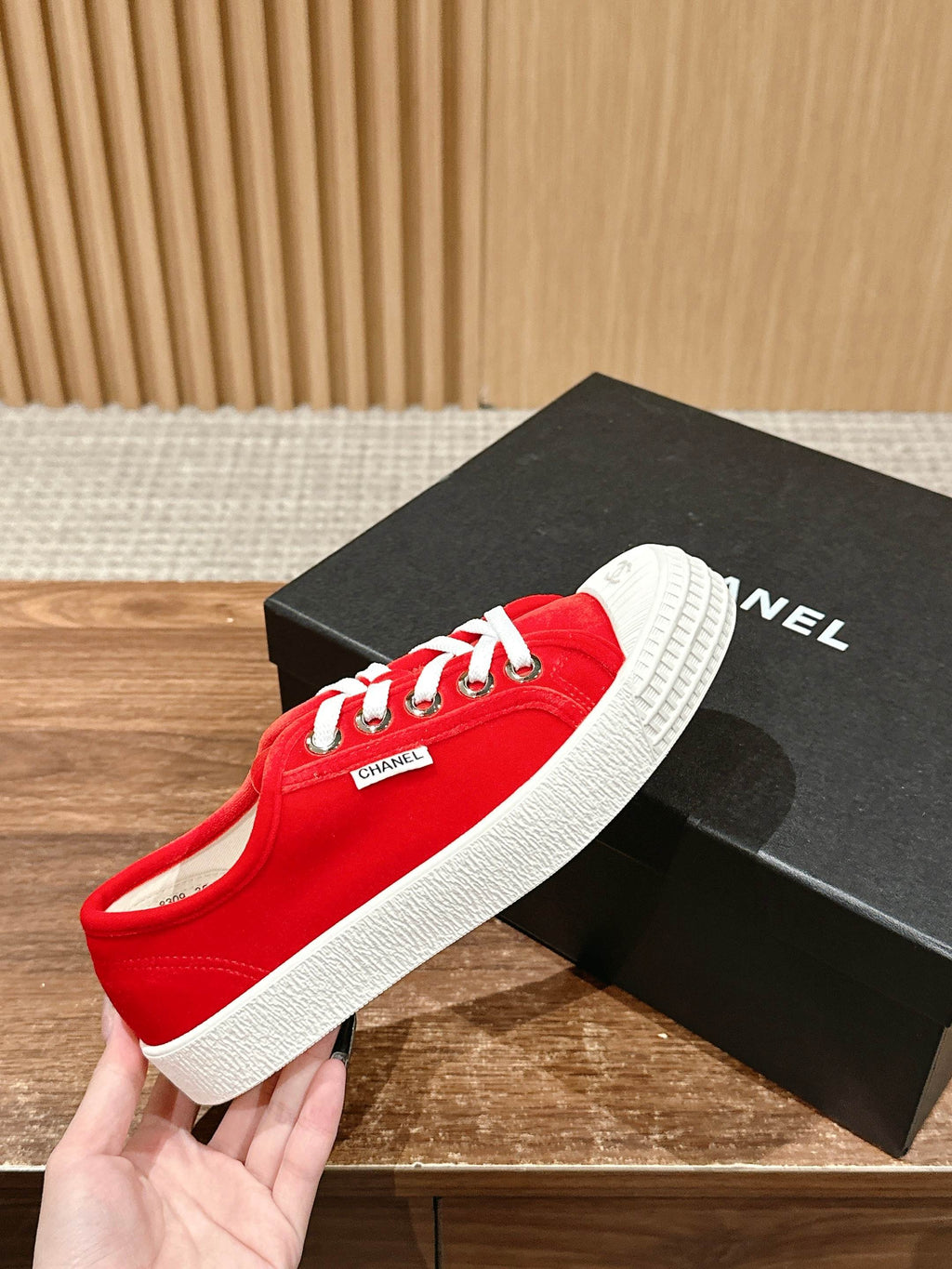 Chanel Converse Sneaker in Ruby Red Velvet