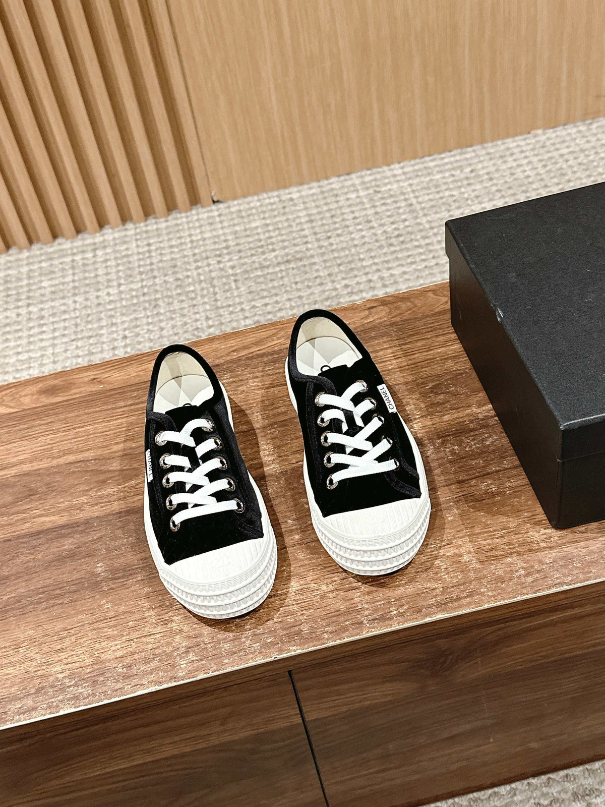 Chanel Converse Sneaker in Black Velvet