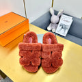 Hermes Chypre Sandal in Bronze Brown Shearling