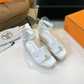 Hermes Elda Espadrille 80 White Calfskin