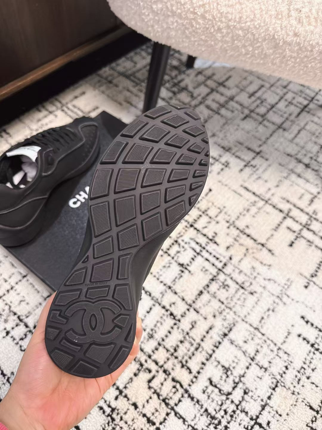 Chanel Classic Sneakers in Black Sheepskin