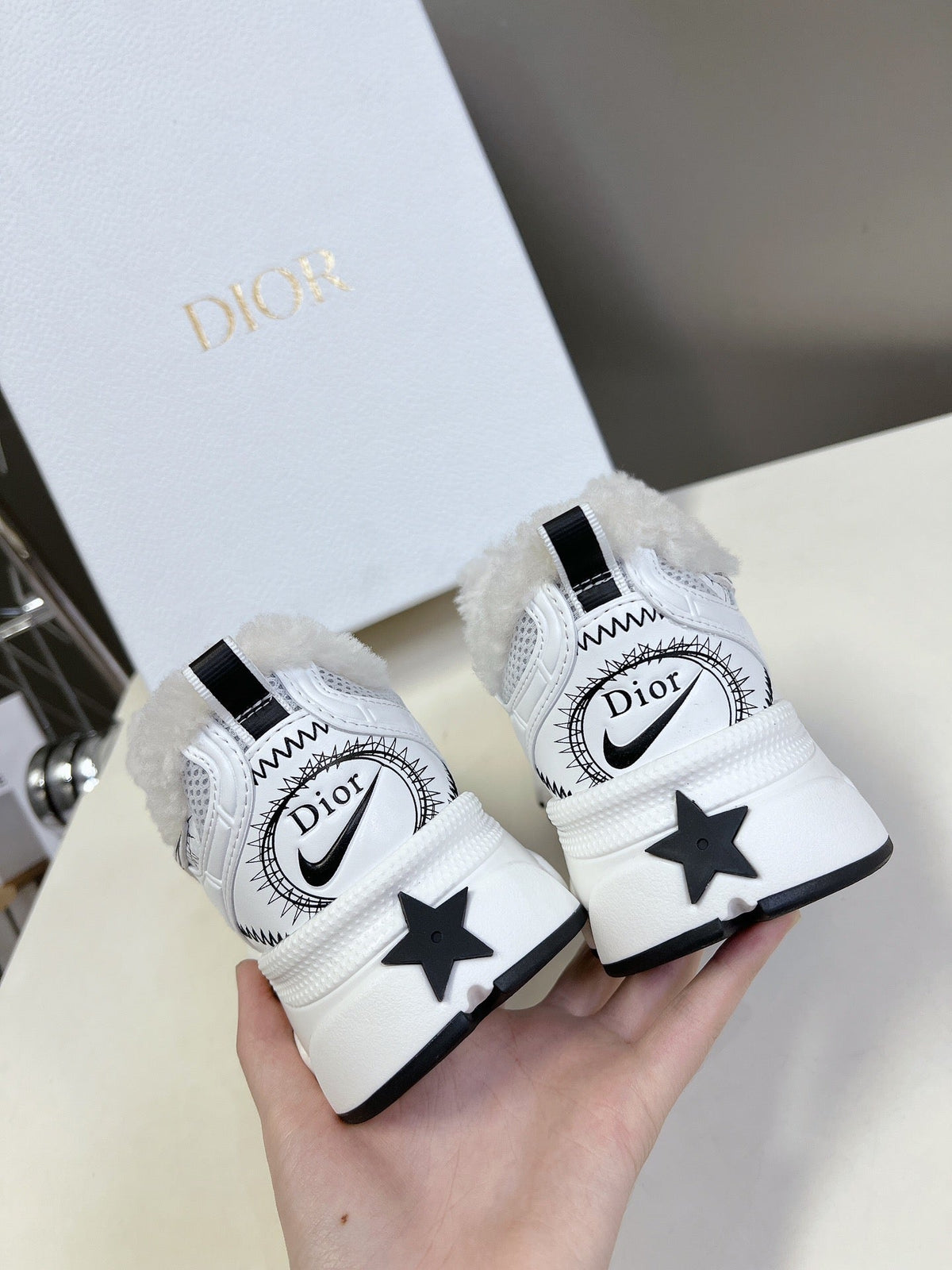 Dior Chrono Sneaker 25S in White Lambskin and Mesh Fabric Style 2