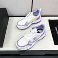 Chanel Sneaker in White Mix Iris Purple Embroidered Lambskin