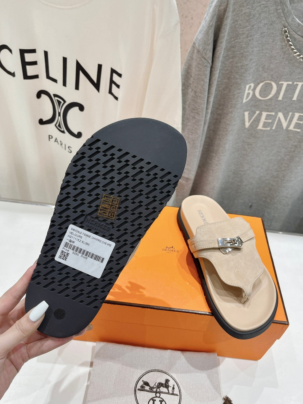 Hermes Empire Sandal Pastel Pink Suede