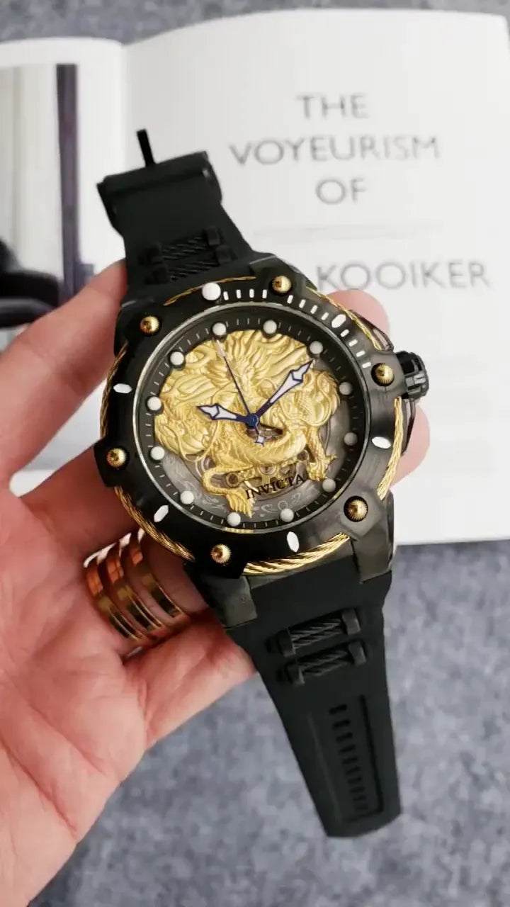 Invicta Dragon Black Rubber