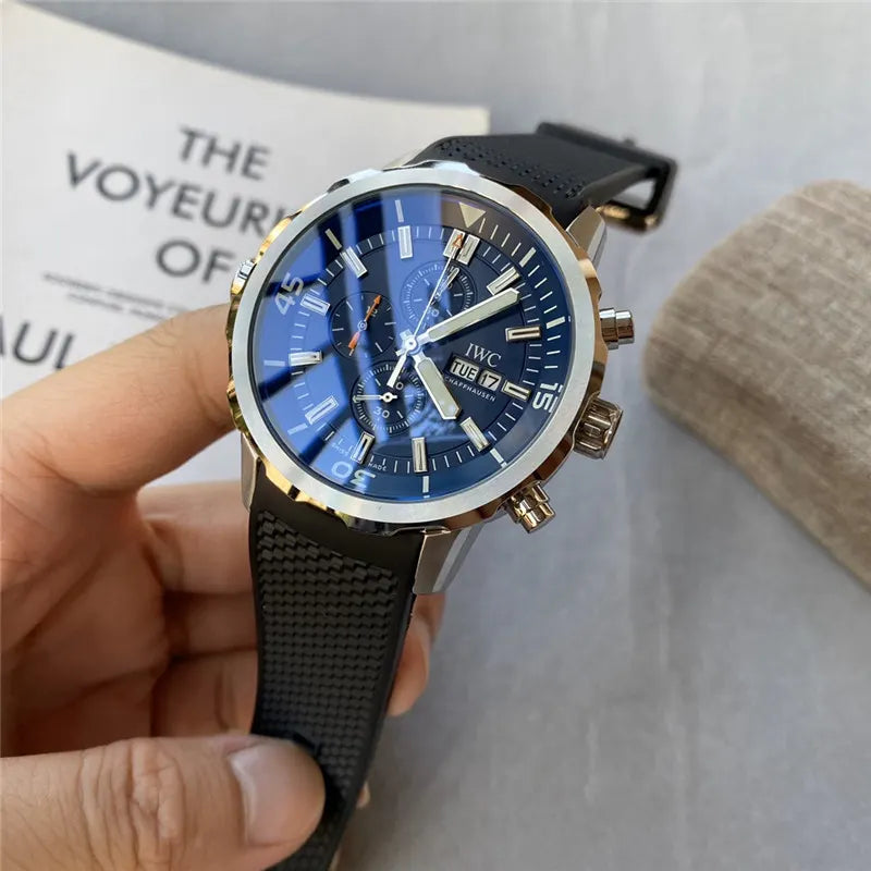 rubber IWC Aquatimer Blue Dial - Hình 4
