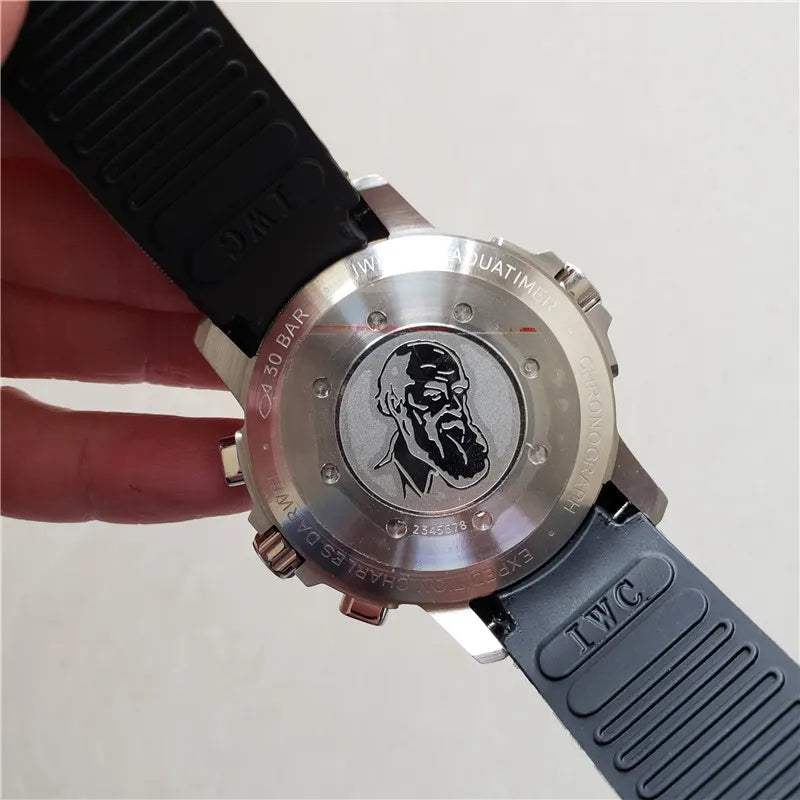 rubber IWC Aquatimer Black Dial - Hình 2
