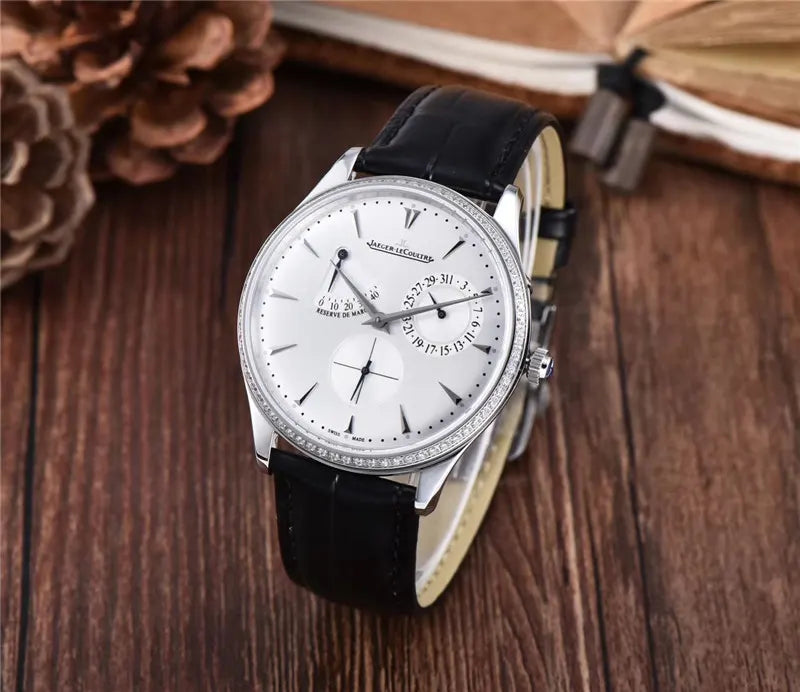Jaeger-LeCoultre Diamond Bezel Black Leather
