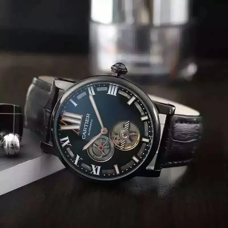 Cartier Black Leather Automatic - Hình 4