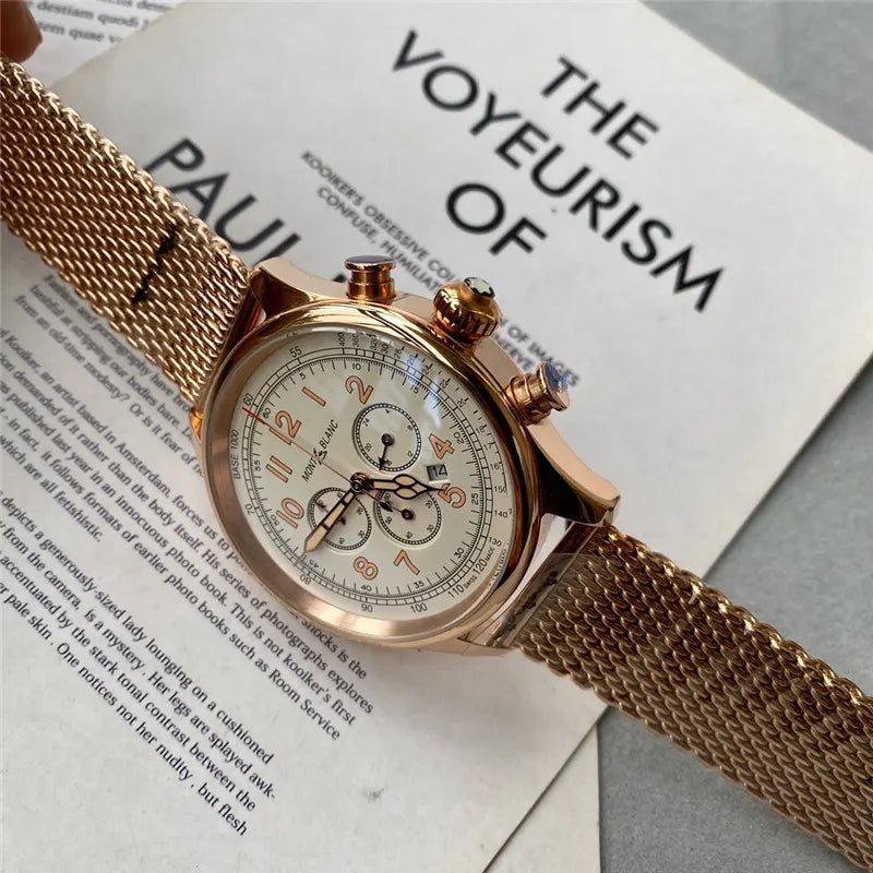 Montblanc Cream Dial Chronograph - Hình 4