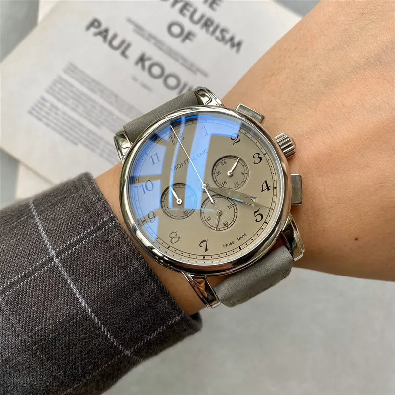 Montblanc Grey Leather Watch - Hình 2
