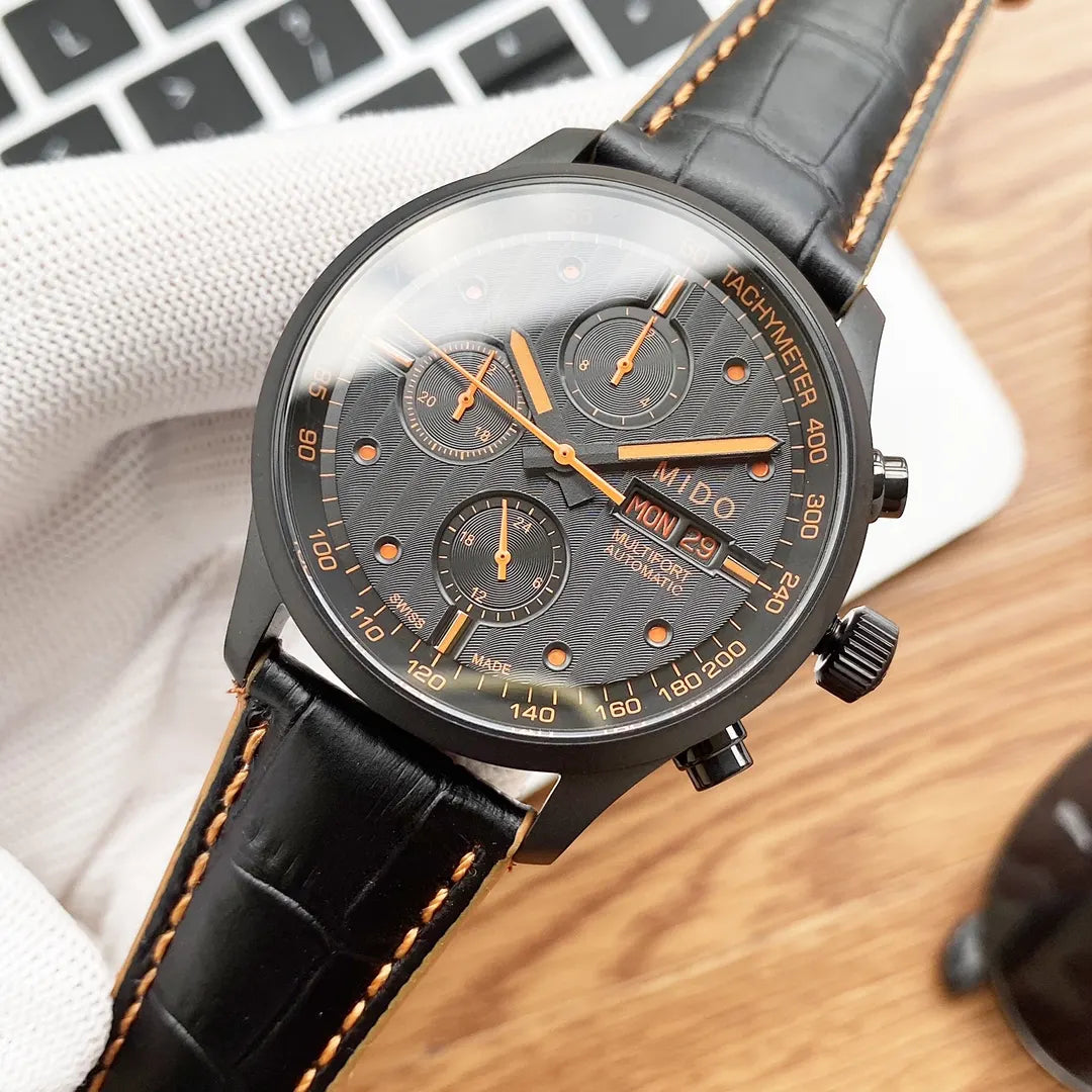 orange Mido Multifort Black Rubber - Hình 2