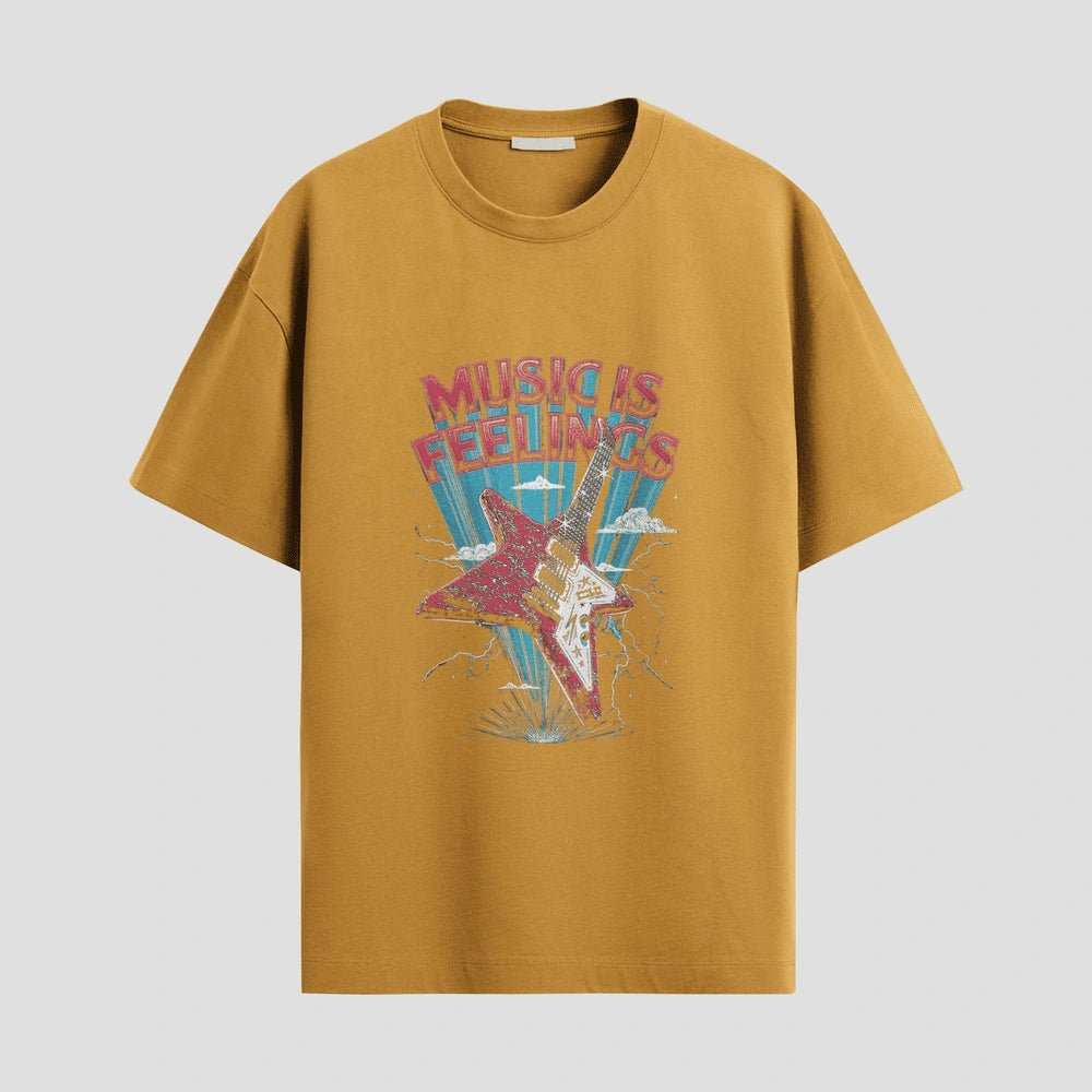 Music Is Feelings Oversized Tee - Urban Theory Co