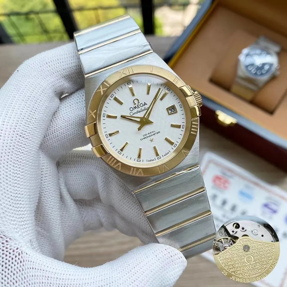 Omega Gold Bezel Silver Steel