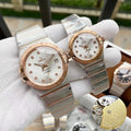 Omega Rose Gold Diamond Silver Dial