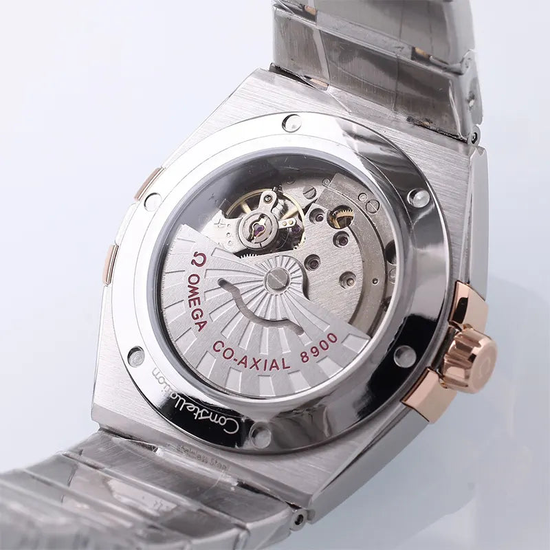 Omega Black Dial Steel Watch - Hình 2