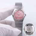 Omega Pink Dial Diamond Watch