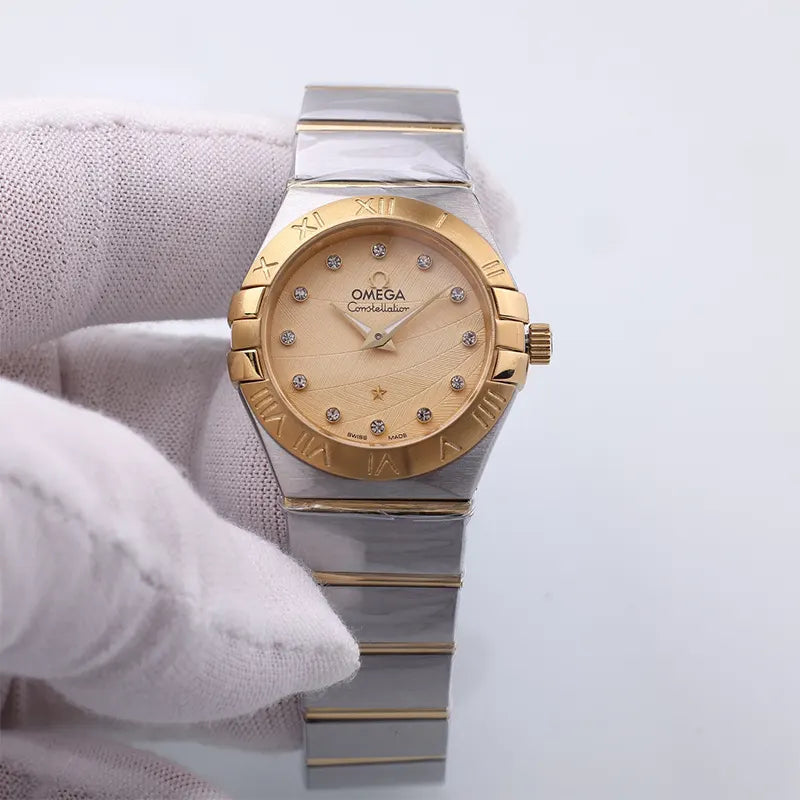Omega Champagne Diamond Watch