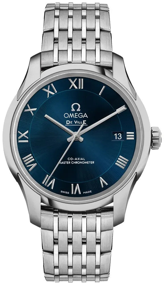 steel bracelet Omega De Ville Blue Dial