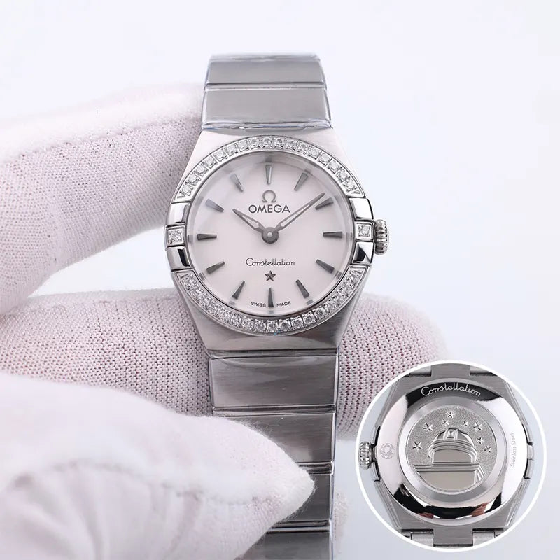 Omega Diamond Bezel White Dial